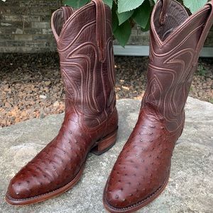 Tecovas Mahogany Wyatt FQ Ostrich Boots